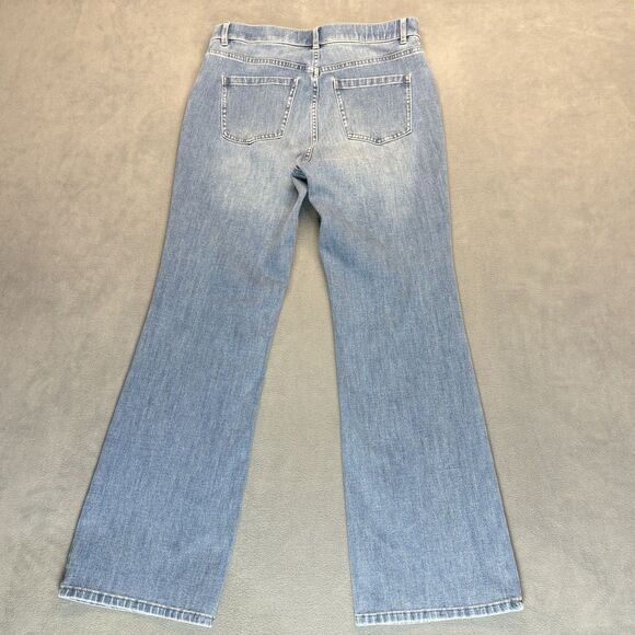 Soft Surroundings Size Medium Pull On Bootcut Jeans Medium Wash Denim Stretch - Picture 4 of 9